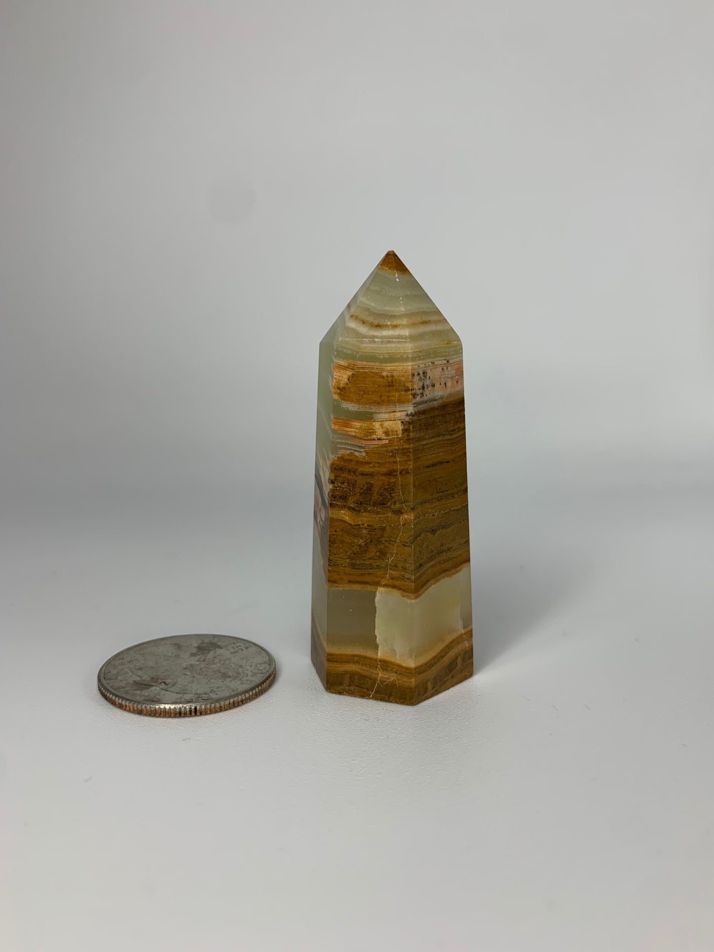 Green Banded Calcite Tower