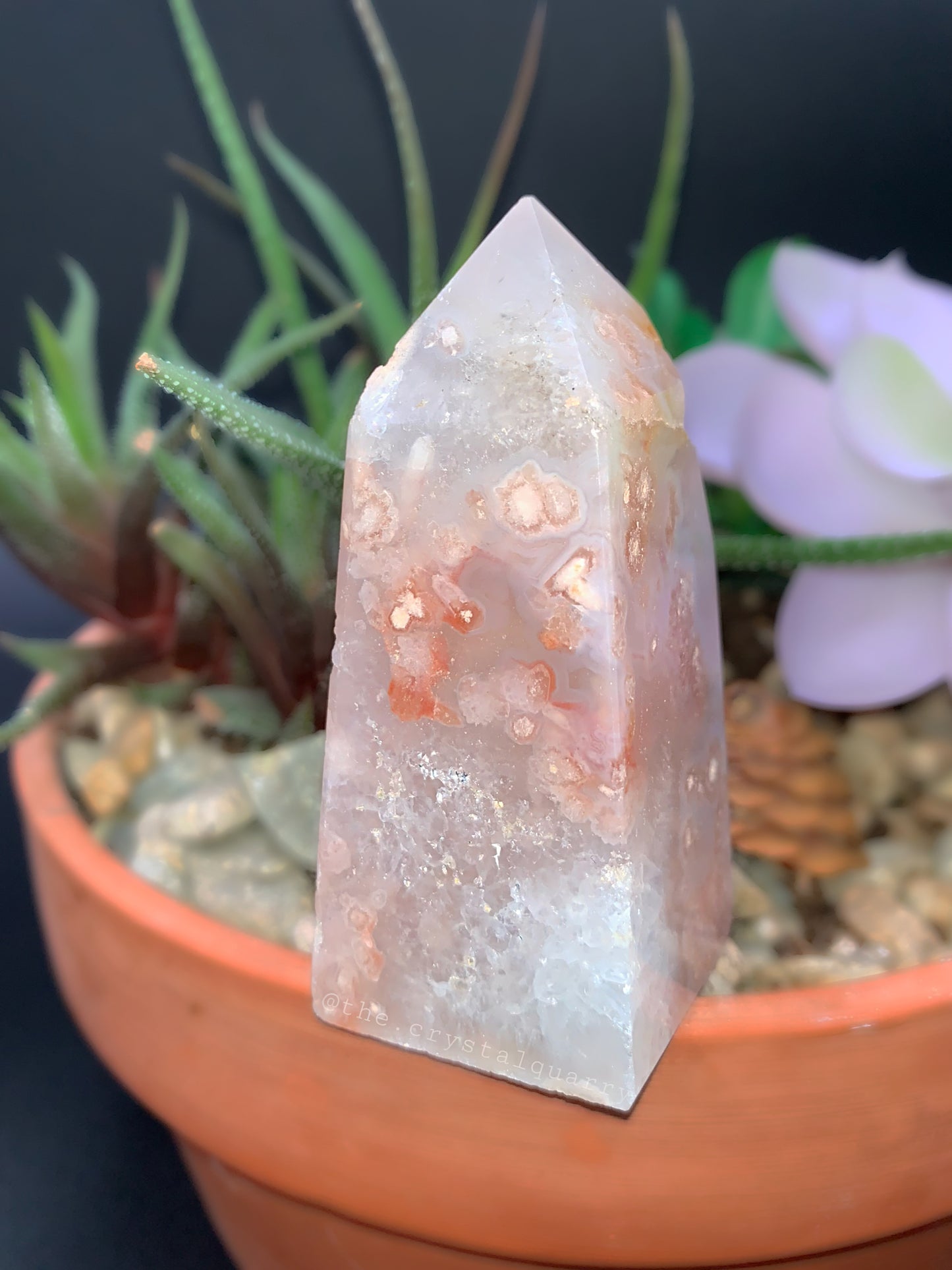 Pink Flower Amethyst Tower