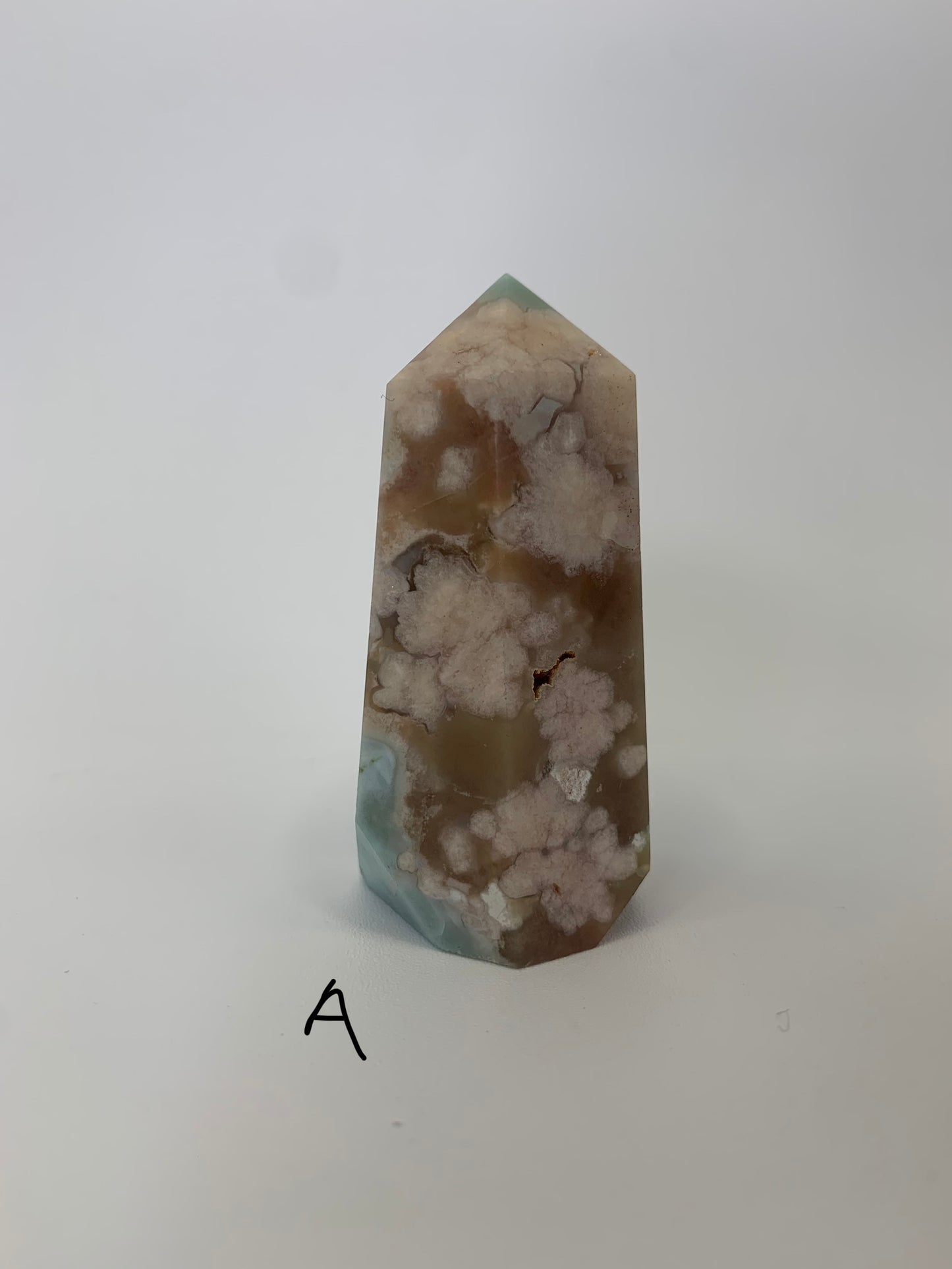 Green Flower Agate Tower