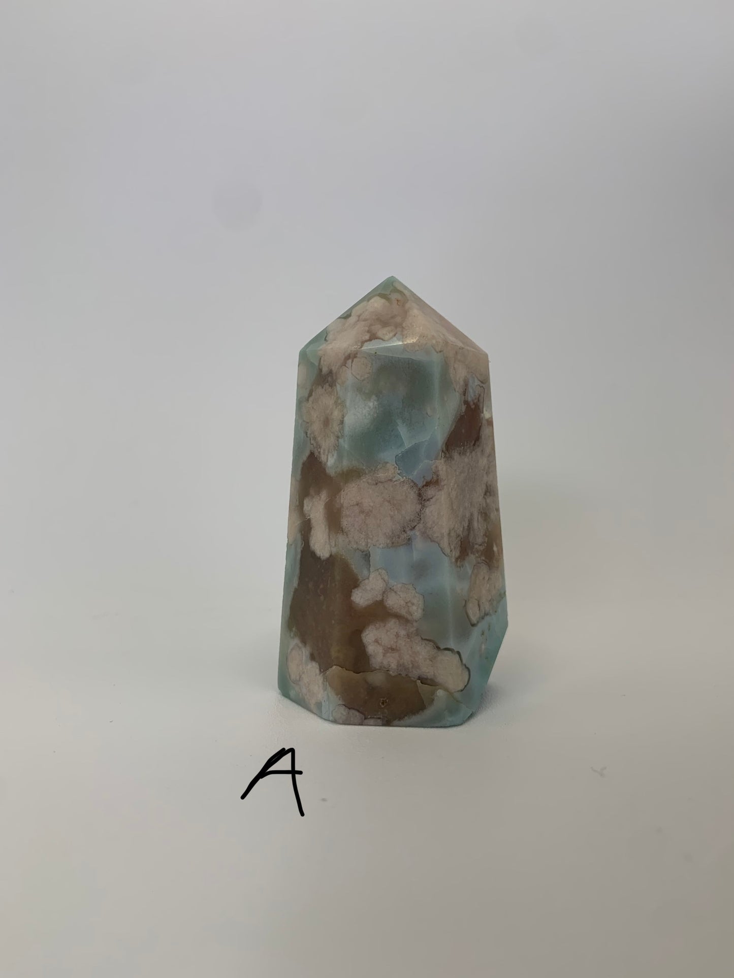 Green Flower Agate Tower