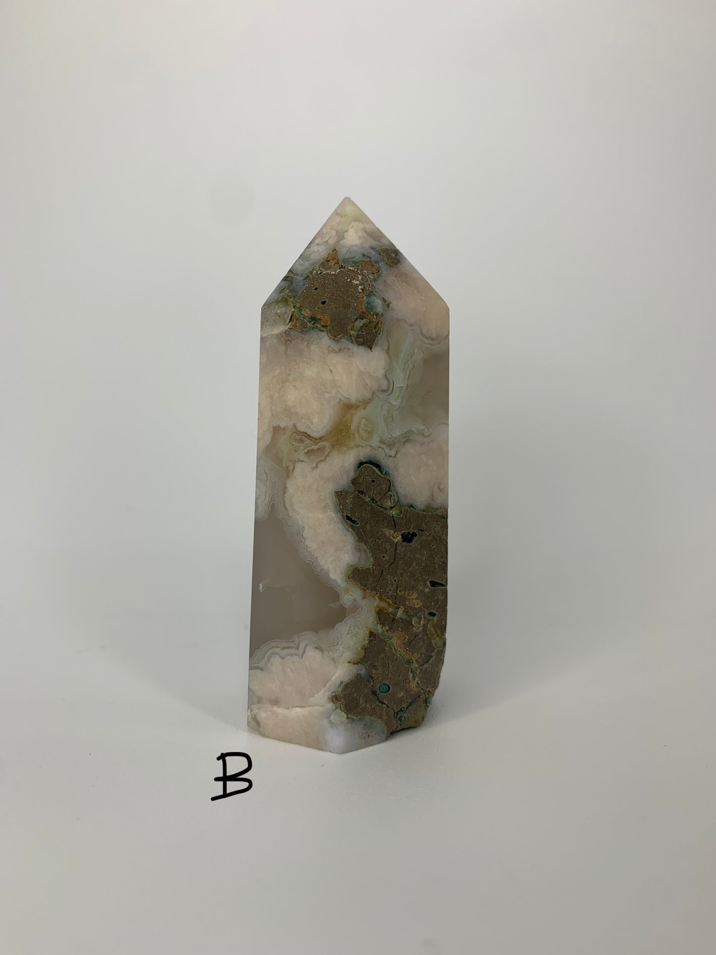 Green Flower Agate Tower