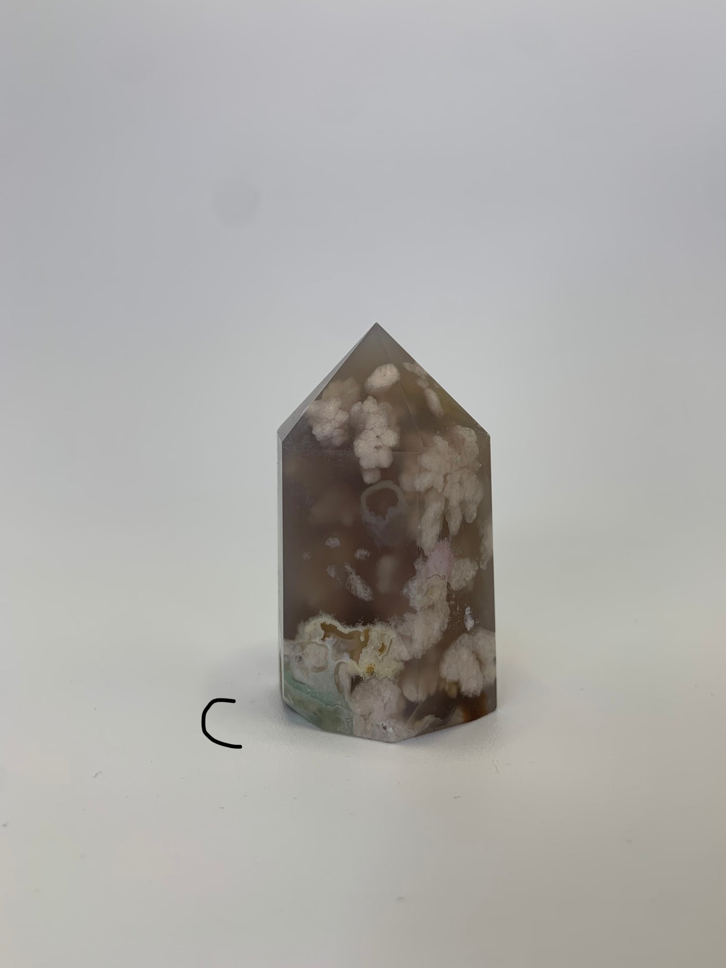 Green Flower Agate Tower