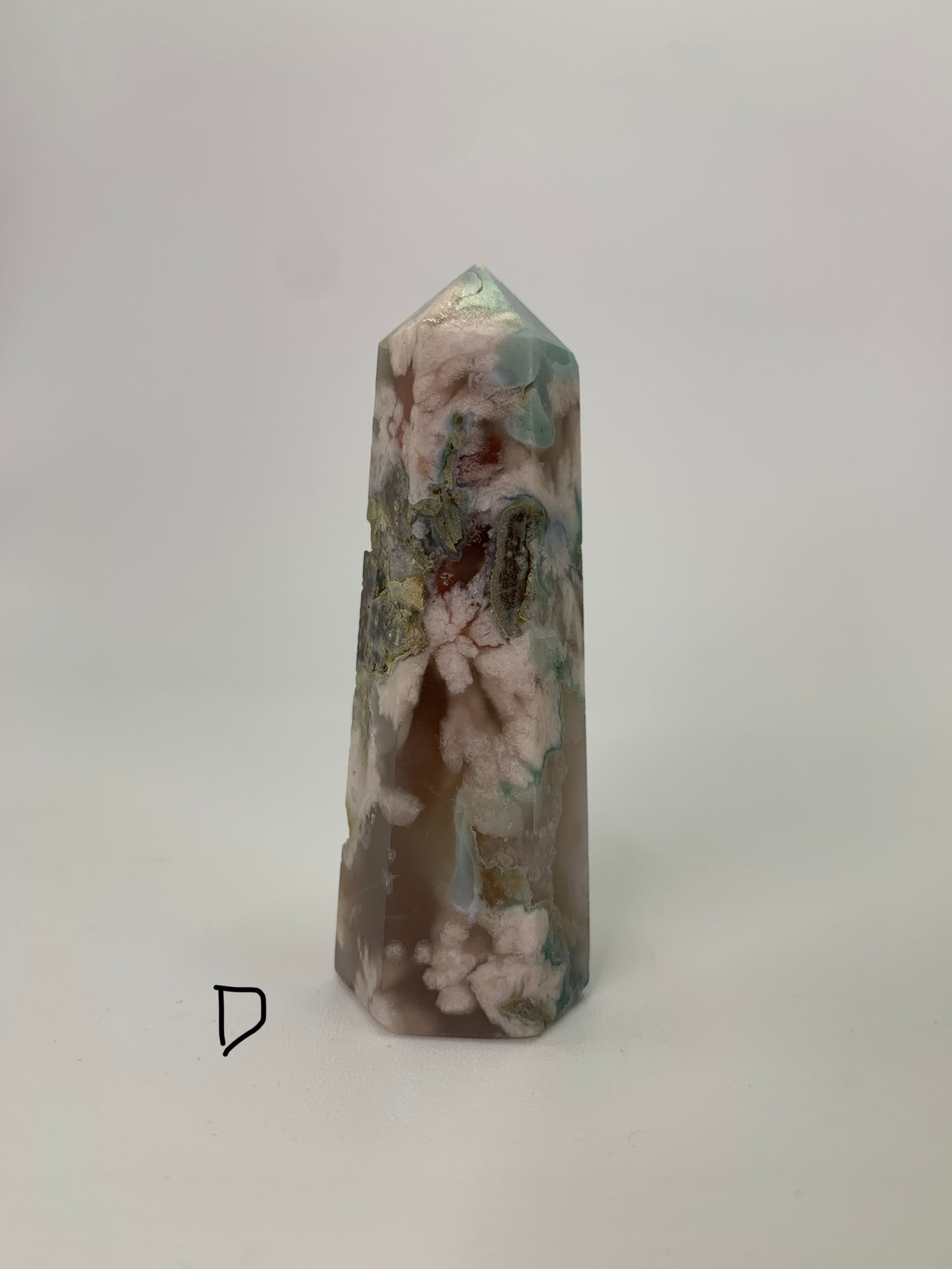 Green Flower Agate Tower